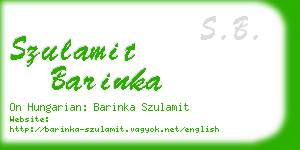szulamit barinka business card